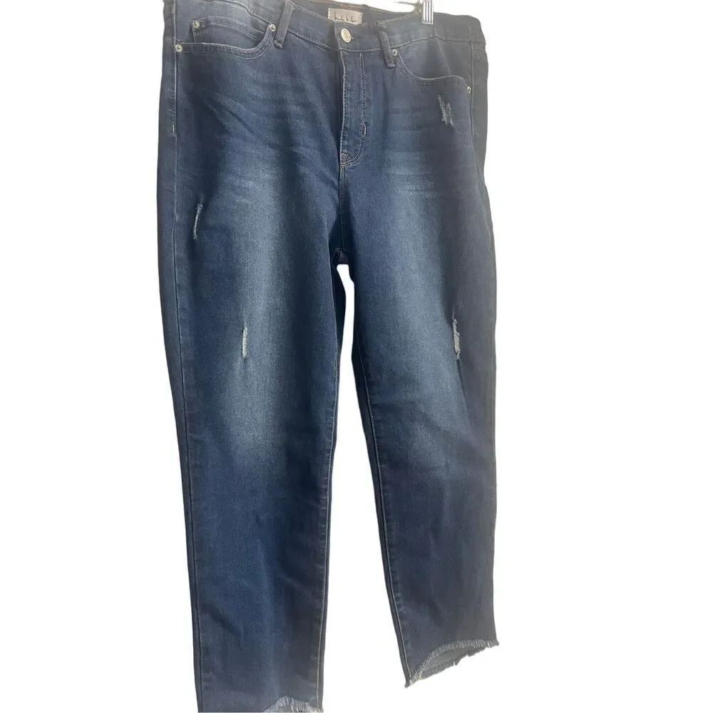 New Nicole Miller Soho Women's Blue High Rise Ankle Cropped Skinny Jeans Size 12